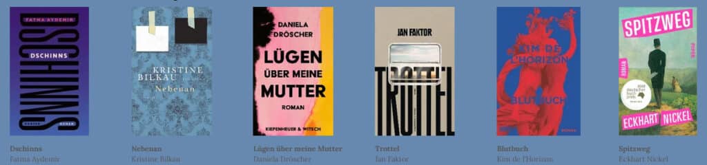 Deutscher Buchpreis 2022 - Shortlist